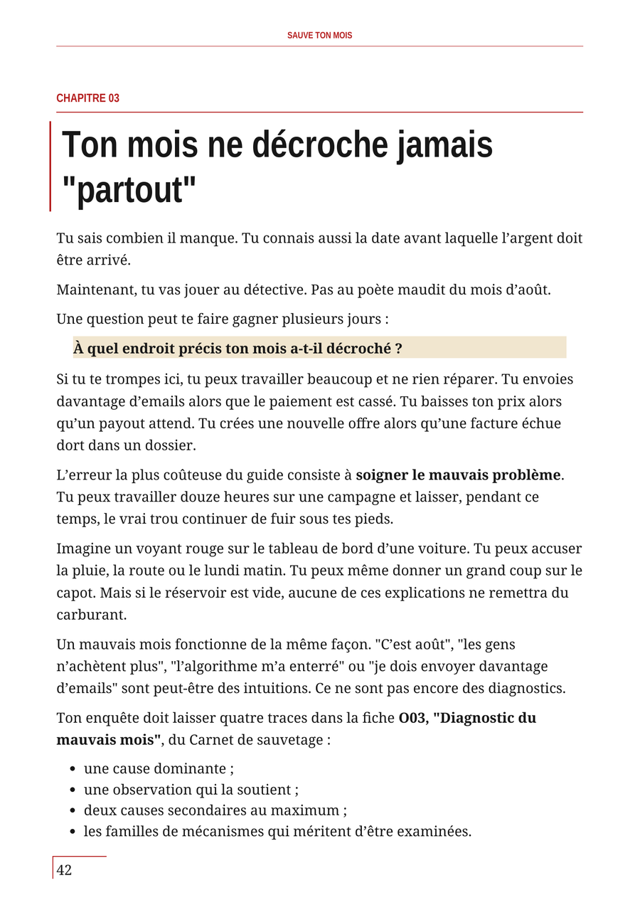 Aperçu protégé d'une page intérieure
